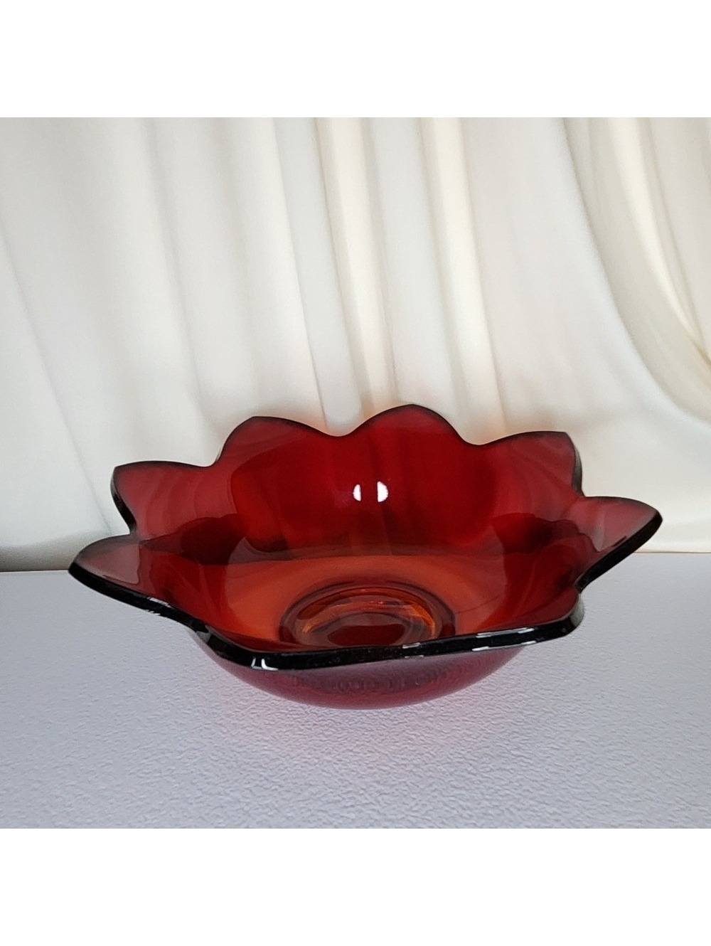 Fenton Amberina Lotus Bowl